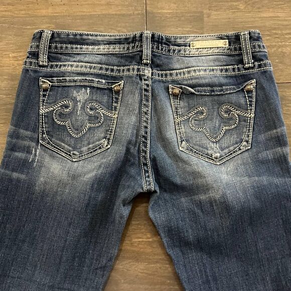 Y2K‎ Rerock For Express Jeans Skinny Fit Mid Wash Faded Denim Women's Size 30x30 - Picture 1 of 7